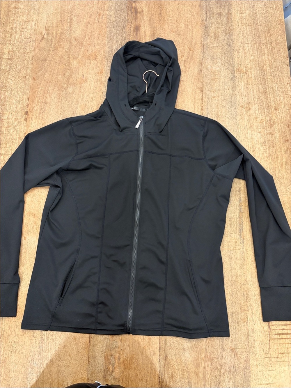 0 to 3 Black Full Zip Hooded Athletic Jacket Women’s 2XL Stretch Activewear